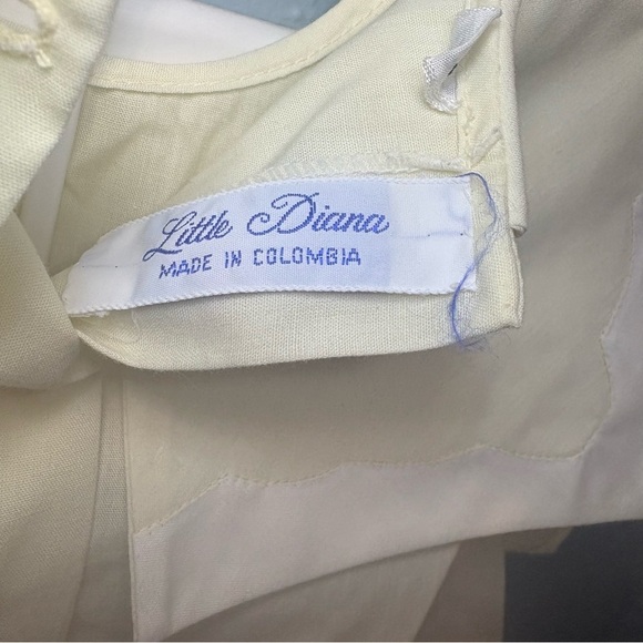 Vintage LITTLE DIANA Baby Girl Yellow dress embroidered pleated size 24M - Picture 6 of 7